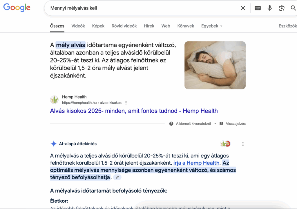 AI Overview- featured snippets- magyar példa-seobox